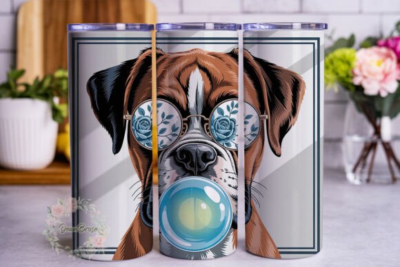 Boxer Dog Bubble Gum Tumbler Wrap Design Review