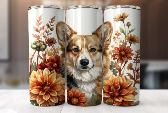 Corgi Dog Floral Tumbler Wrap Design Review
