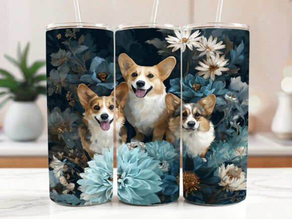 Corgi Tumbler Wrap Dog 20oz Skinny