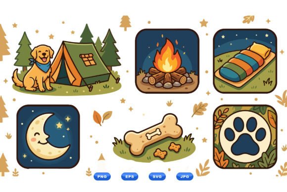Cute Camping Dog Clipart Review