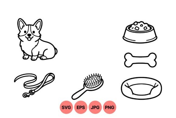 Cute Corgi Dog Outline Clipart Review