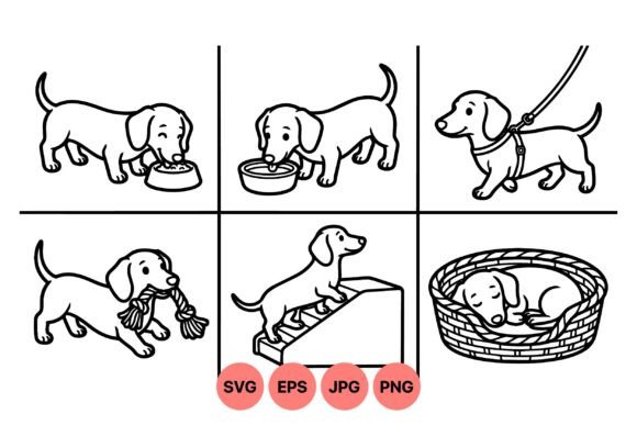 Cute Dachshund Dog Line Art Review
