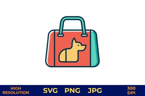 Cute Dog in a Stylish Vector Pet Bag