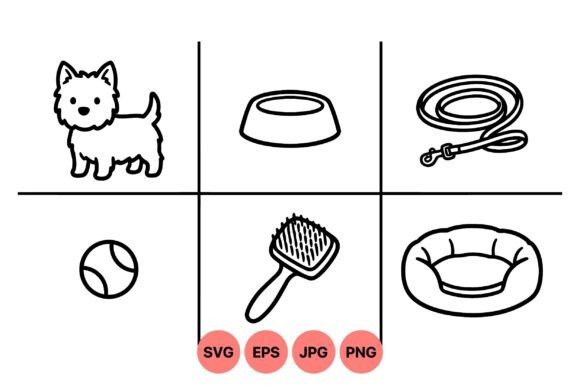 Cute Dog Pet Care Icons Review