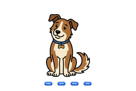 Cute Sitting Dog Clipart Design Review