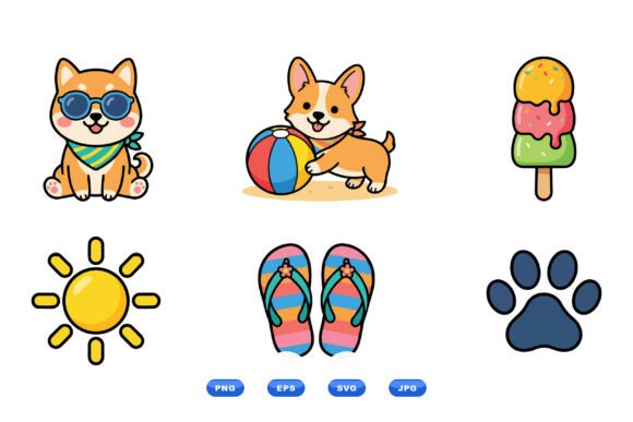 Cute Summer Dog Clipart Set Review