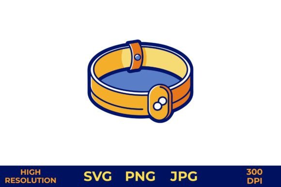 Dog Collar with Bone Tag Vector Design