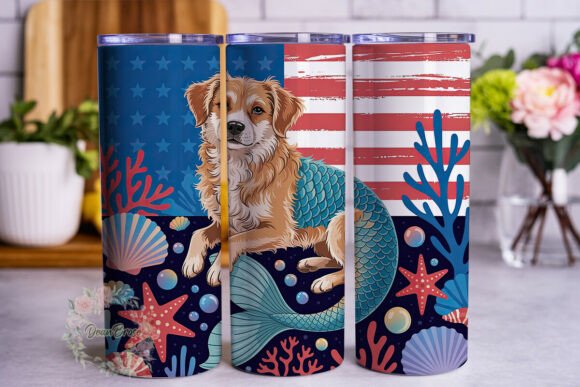 Dog Mermaid Patriotic Tumbler Wrap Review