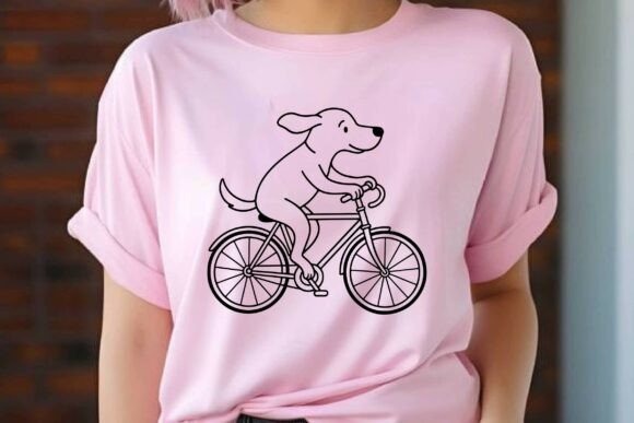 Dog Riding Bike Clipart Vector Design Review