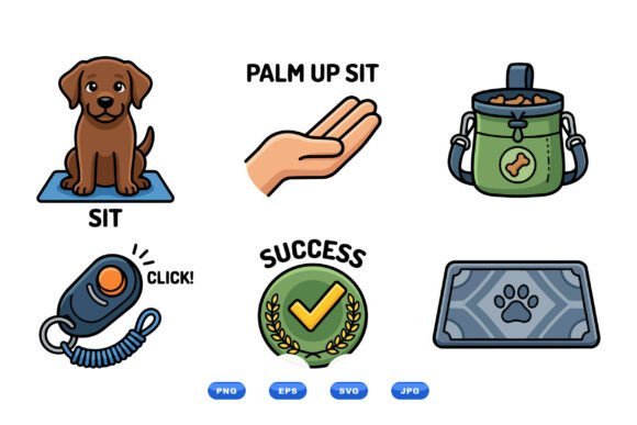 Dog Training Icon Clipart Set Review