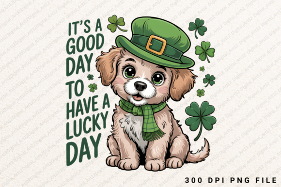 Lucky Dog PNG for Embroidery Projects