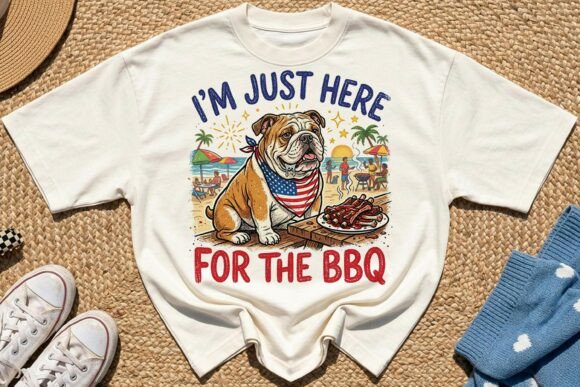 Patriotic Summer English Bulldog Dog PNG Review