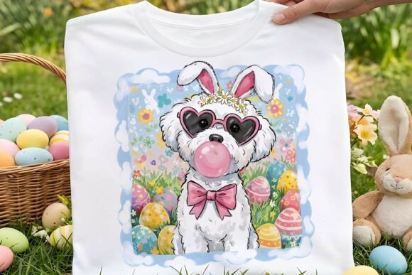 Preppy Easter Bichon Frise Dog Design Review