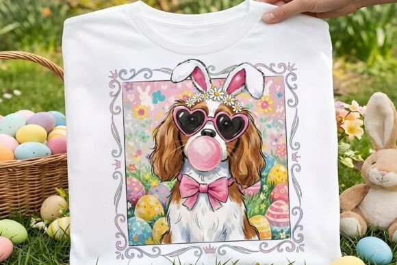 Preppy Easter Cavalier King Dog Design Review