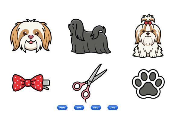 Shih Tzu Dog Clipart Icons Review